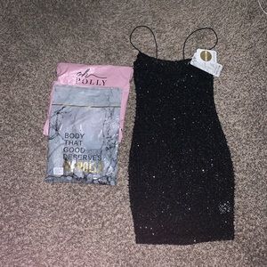 Black sparkly mini dress
